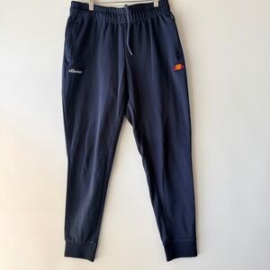 Ellesse Joggers Men Size M Navy Blue Tapered Zipper Pockets EM04351